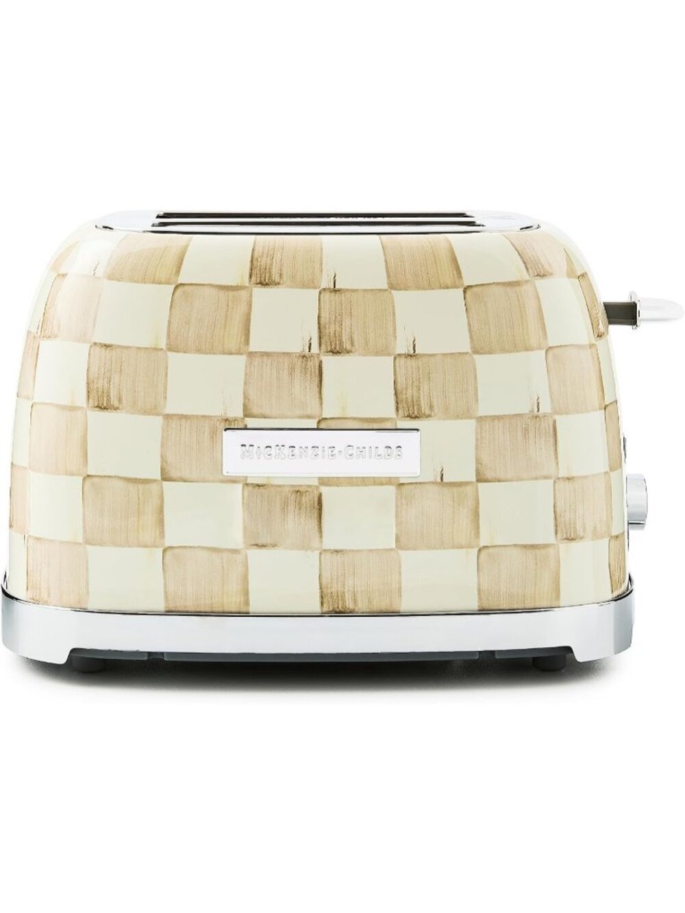 2-Slice Mocha Check Courtly Check Stainless Steel Decorative Bread Toaster